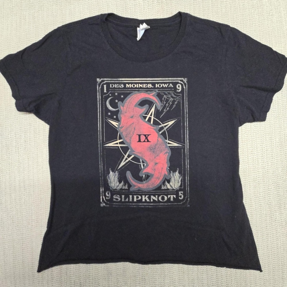 Slipknot Shirt Womens Medium Black IX Des Moines Iowa Graphic Tee Rock Band